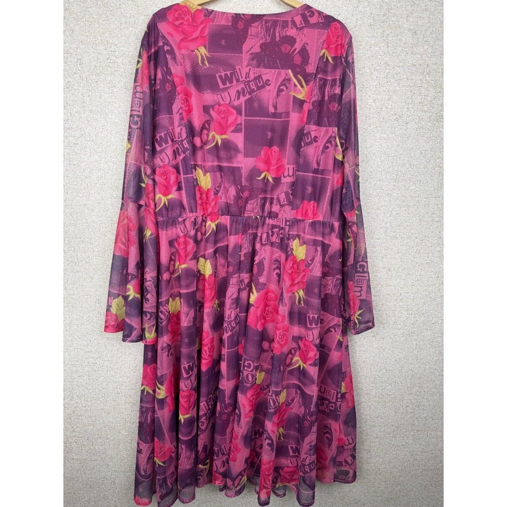 NWT Torrid x Betsey Johnson Mini Mesh Bell Sleeve Dress, Size 2 (2X / 18-20) - Picture 6 of 13